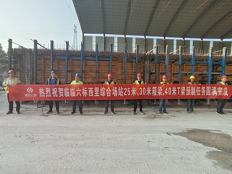 臨臨高速六標(biāo)西里綜合場(chǎng)站25米、30米箱梁， 40米T梁預(yù)制任務(wù)圓滿完成